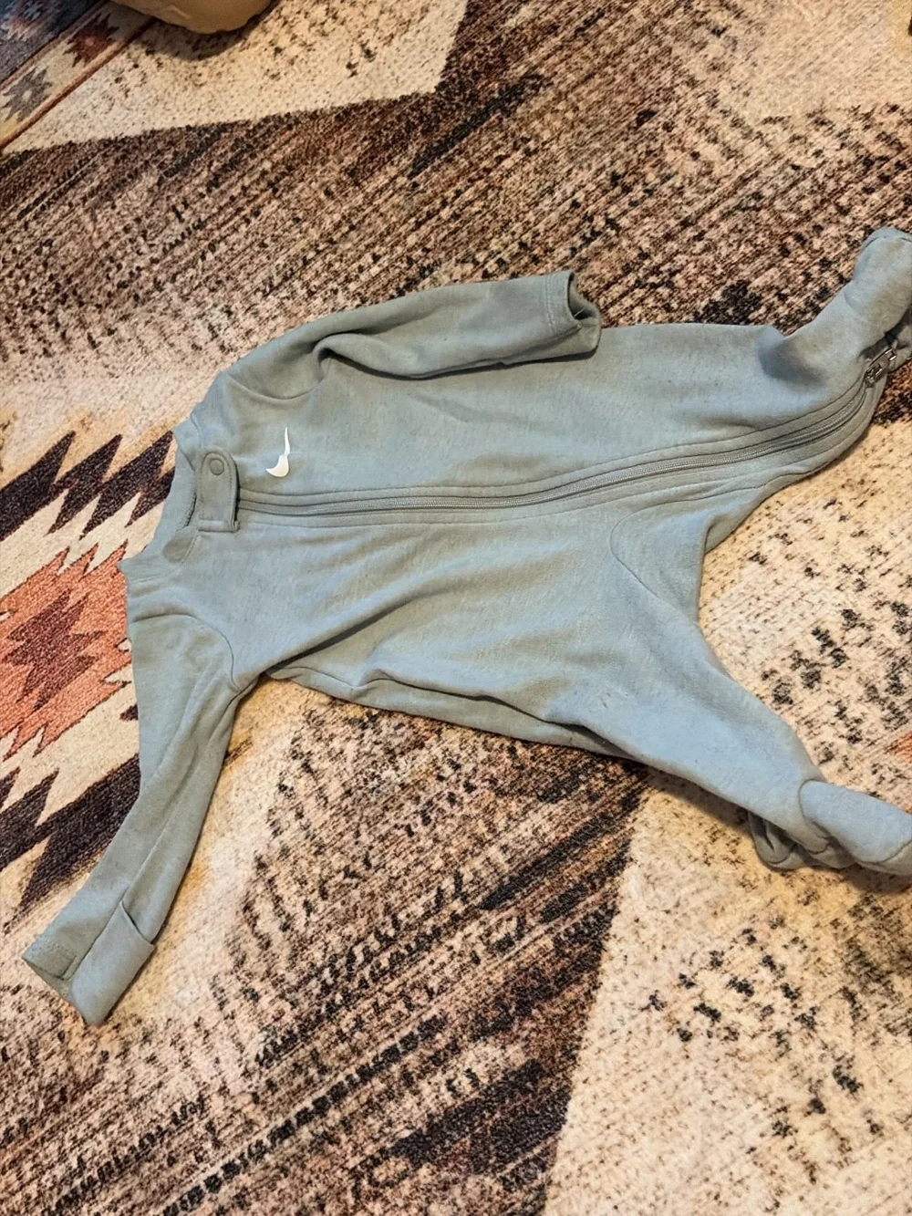 Nike Infant Footed Zip One-Piece in Sage